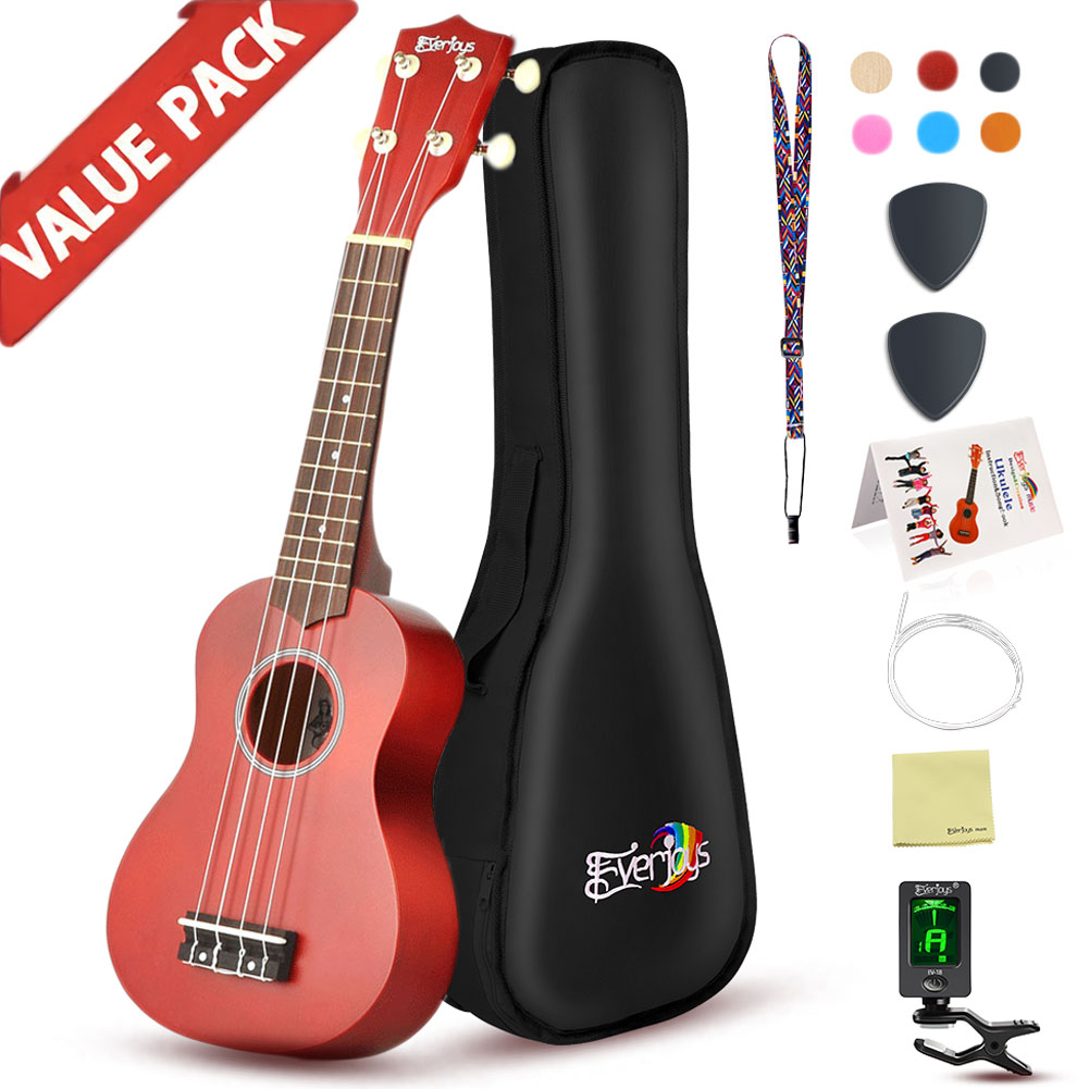 Ukulele Soprano Iniciante Pack-21 polegadas w / Gig Bag Songbook Digital Tuner
