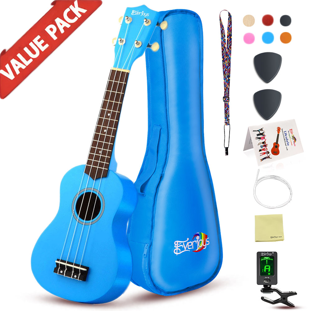 Ukulele Soprano Iniciante Pack-21 polegadas w / Gig Bag Songbook Digital Tuner