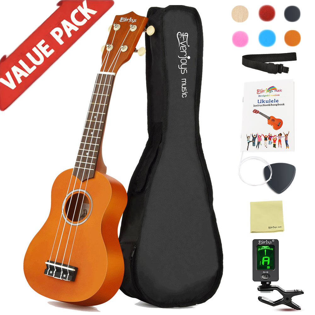 Ukulele Soprano Iniciante Pack-21 polegadas w / Gig Bag Songbook Digital Tuner