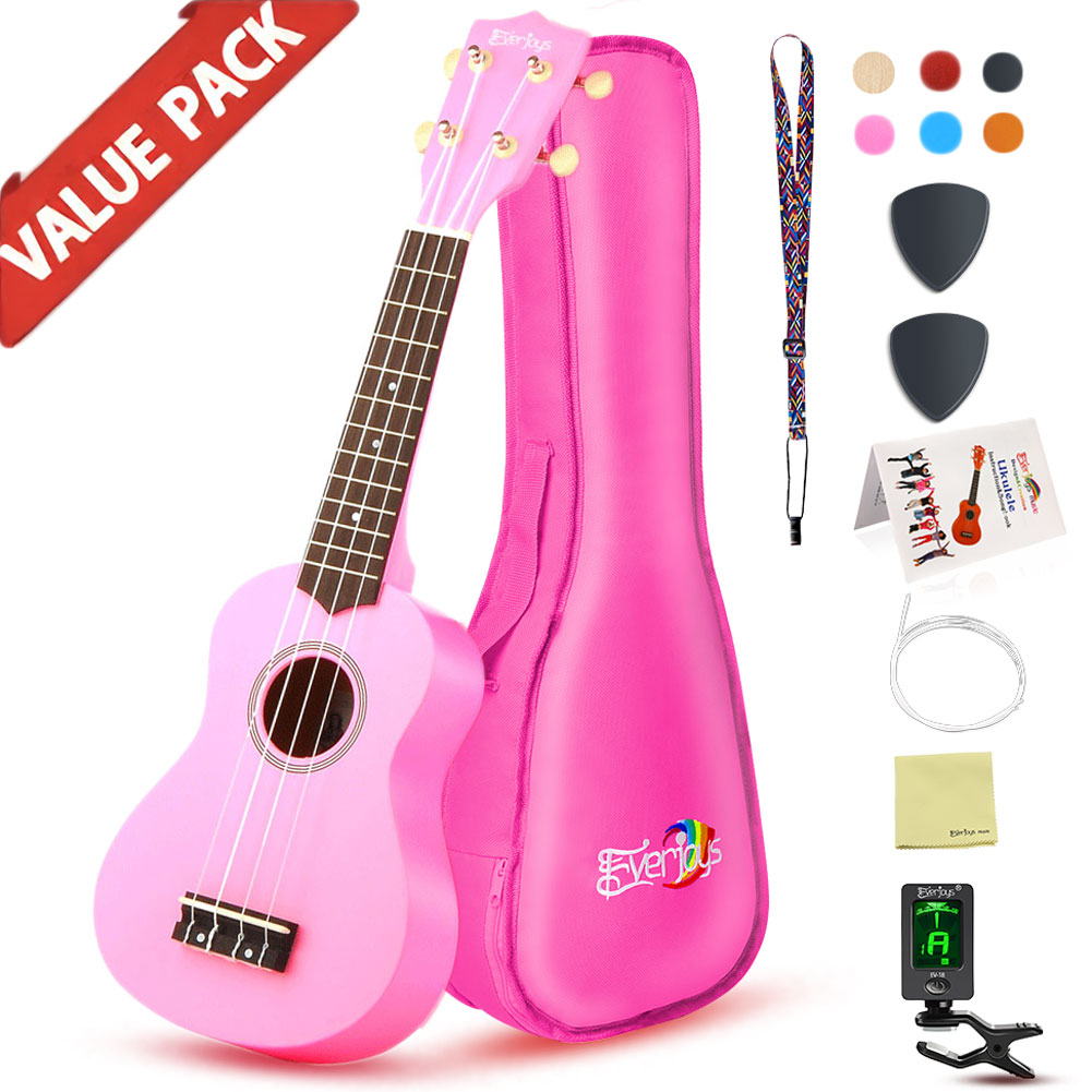 Ukulele Soprano Iniciante Pack-21 polegadas w / Gig Bag Songbook Digital Tuner