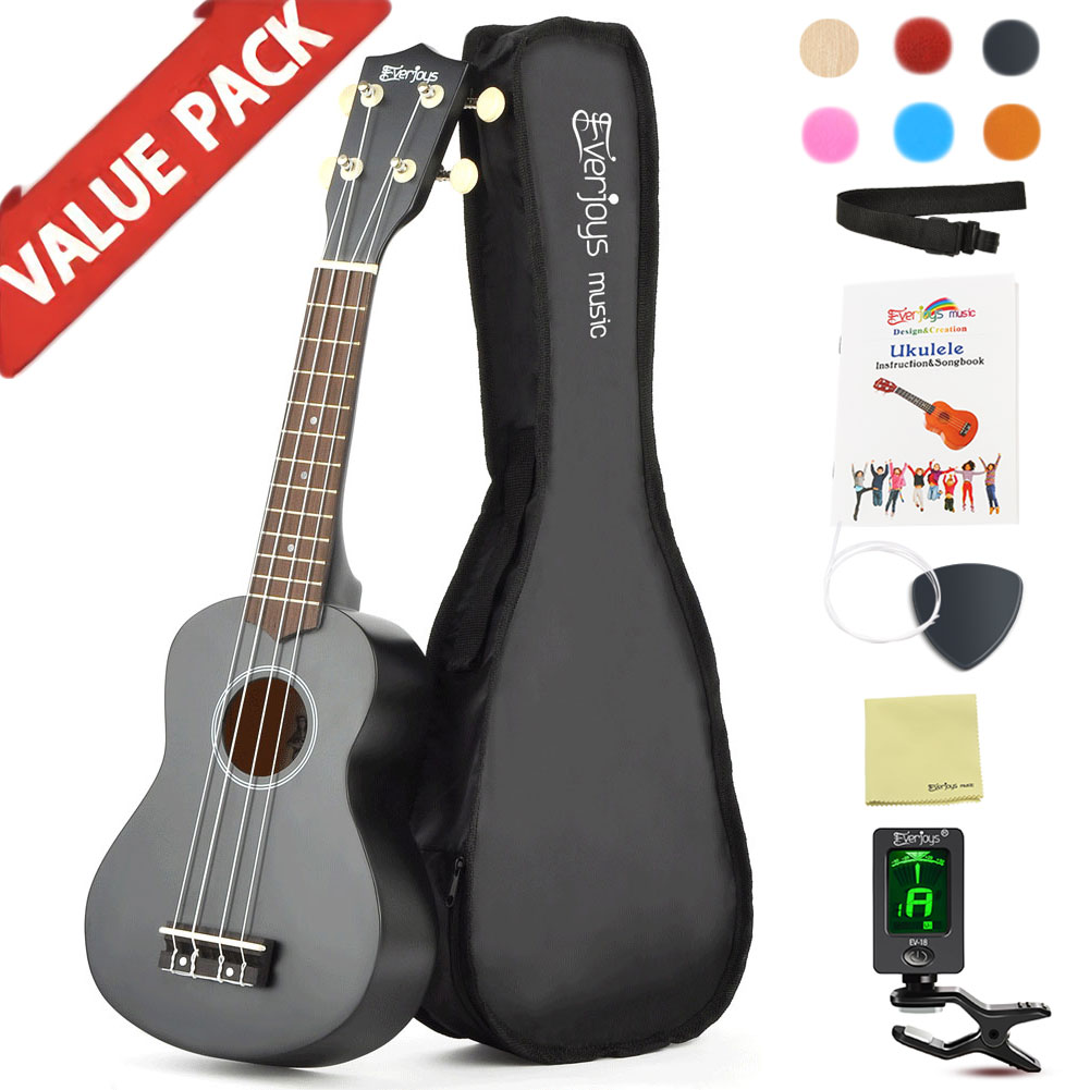 Ukulele Soprano Iniciante Pack-21 polegadas w / Gig Bag Songbook Digital Tuner