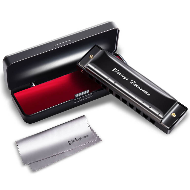 Harmônica diatônica 10 buracos - harpa de blues, chave de C